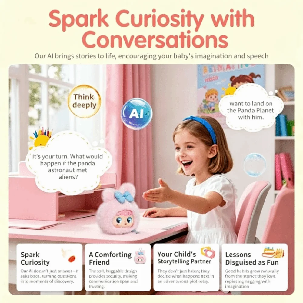 AI Continuous Dialogue AI Cat Plush Intelligent Voice Communication Winking Interaction AI Cat Spirit Pendant AI Cute Pets