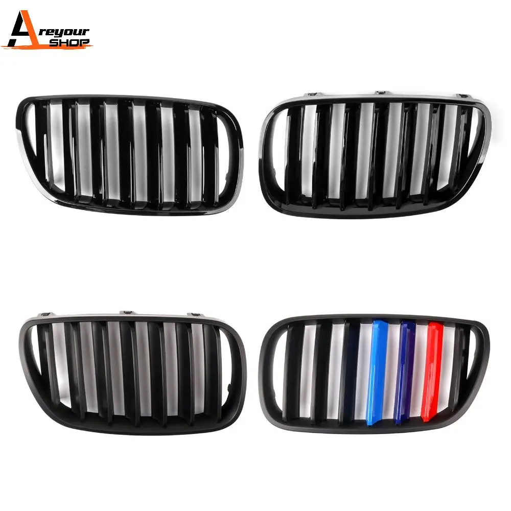 Areyourshop Car Grille For BMW E83 X3 SUV 2007-2010 ABS Plastic 1 Pair Front Grilles Pair Front Bumper Grill Car Accessories