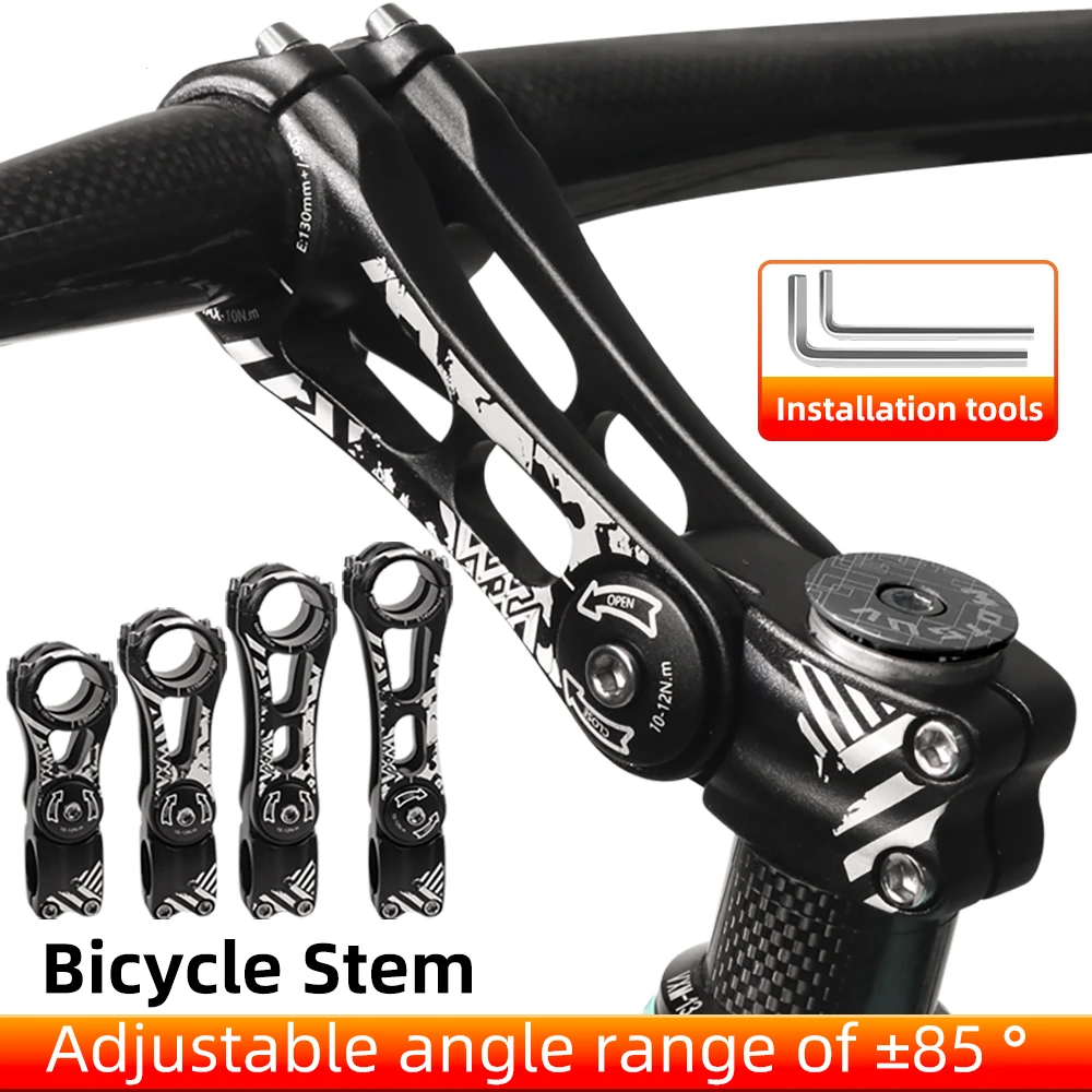 Adjustable Angle Handlebar Stem 85 Degree Variable Riser Stem Ultralight Aluminum Alloy MTB Bicycle Handlebar Adapter