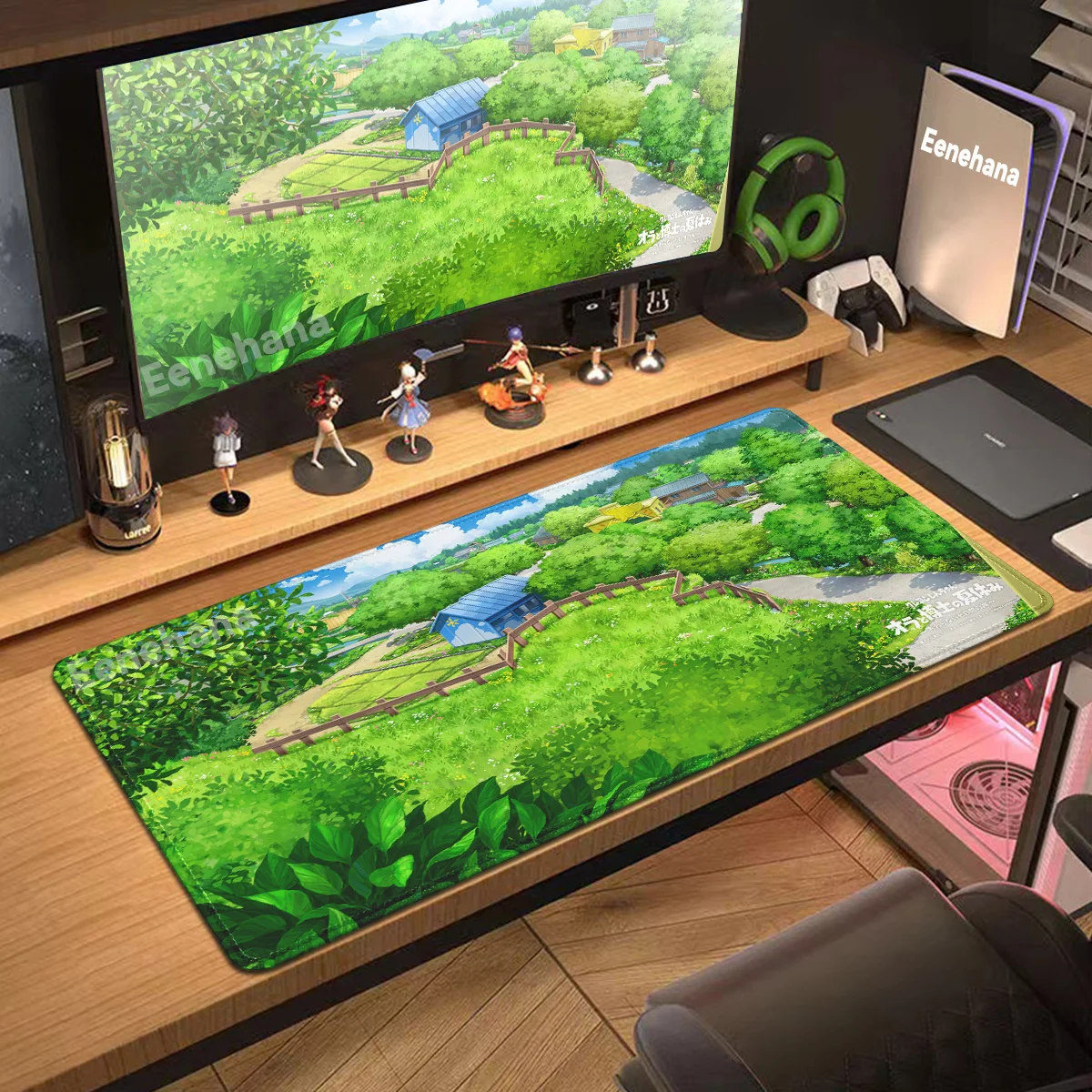 

Anime Green Scenery Large Gaming Mousepad Keyboard E-Sports Gamer Mouse Pad Speed Extended Desk Mat 900x400 Cute Cat Mouse Mat