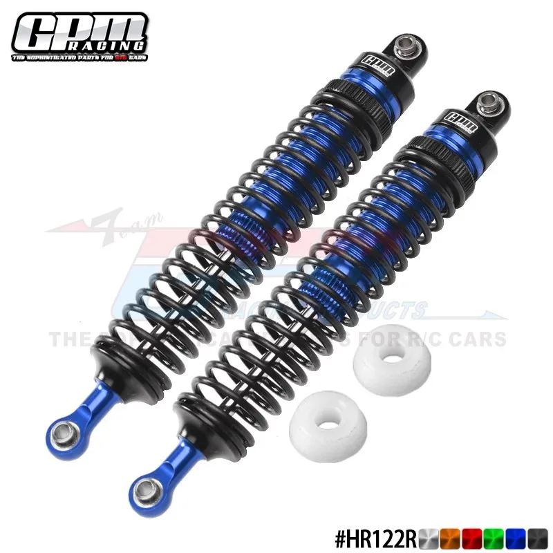 

GPM Aluminum 6061-T6 Rear Adjustable Spring Dampers 122mm for LOSI 1/10 4WD HAMMER REY