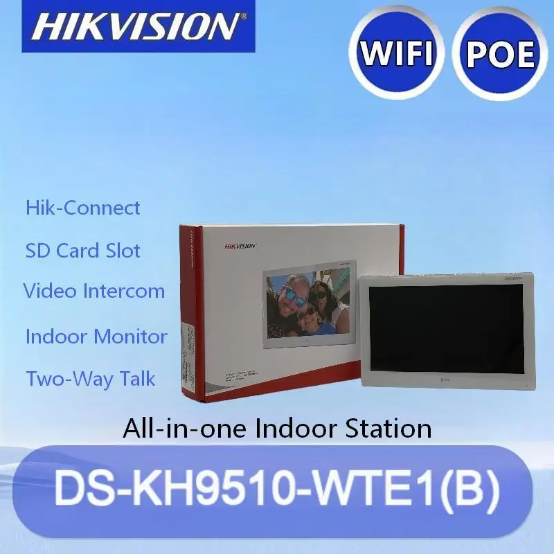 

DS-KH9510-WTE1(B) Hikvision 10.1-дюймовая сенсорная внутренняя станция с Wi-Fi, PoE, Android, двусторонней аудиосвязью, слотом для SD-карты и поддержкой Hik-Connect для видеодомофона