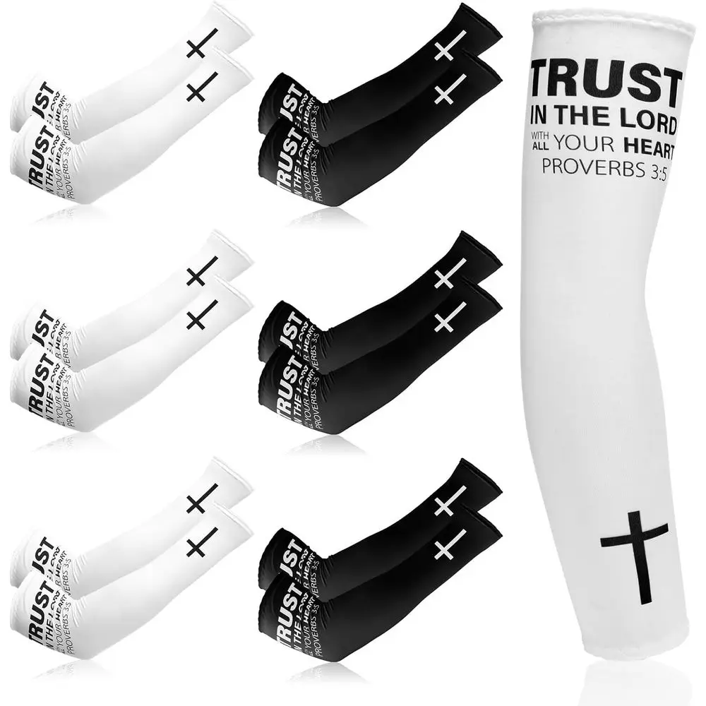

6 Pairs Athletic Arm Sleeves for Men and Women, UV Protection, Ideal for Baseball and Religious Occasions