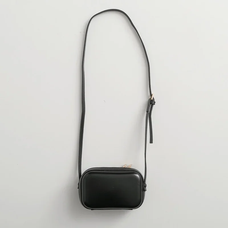 IELGY stile coreano retrò mini messenger bag donna texture zipper