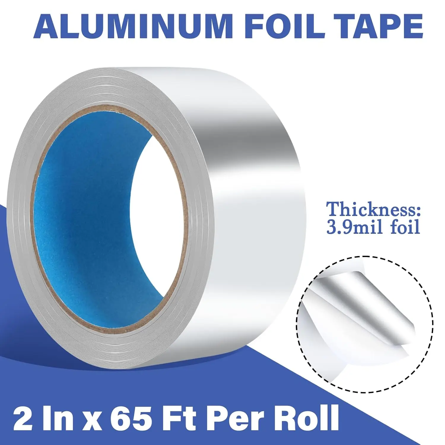 Aluminum Foil Tape,Heavy Duty HVAC Tape,Insulation Adhesive Metal Tapes for Ductwork,Dryer Vents Pipe,Sealing and Repairing
