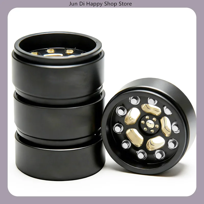 Brass Beadlock Wheels 0.7 Inch 3.6mm Silver Screws for 1/30 RC Crawler Model Car