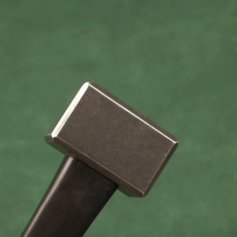 MINI 29x25MM Square Hammer CNC Chamfered Blackened Stonewashed With Ebony Handle 280G 440C Steel Hammer Hardness HRC57 view 3