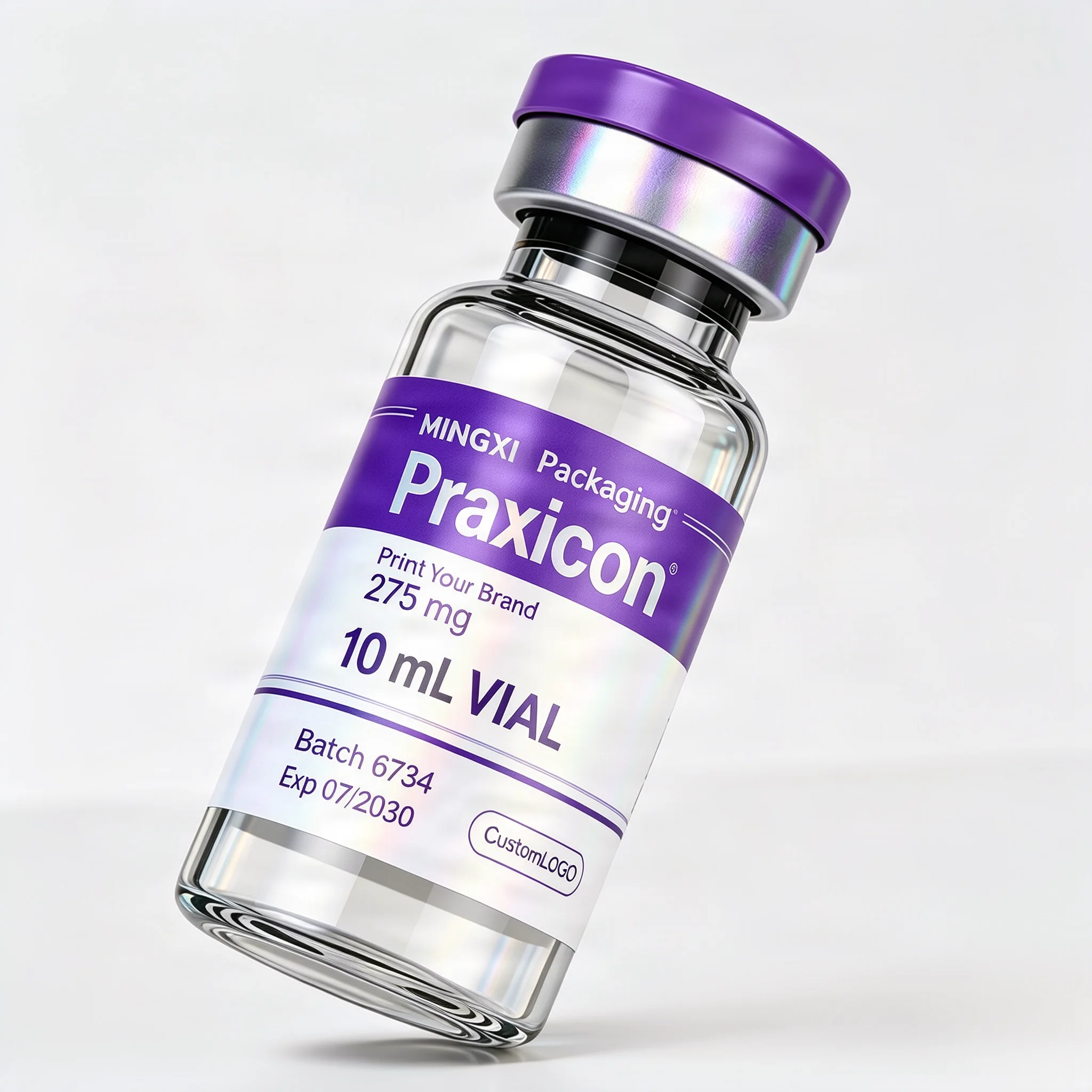 Injectable Health Supplement Vial Precision Printed Labels,Waterproof High Temp Resistant Self‑Adhesive Peptide Bottle Stickers