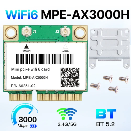 WiFi 6 MPE-AX3000H Mini tarjeta Wifi PCI-E banda Dual 2,4G/5G BT 5,2 802.11ax 2974Mbps adaptador inalámbrico para ordenador portátil/PC como AX210