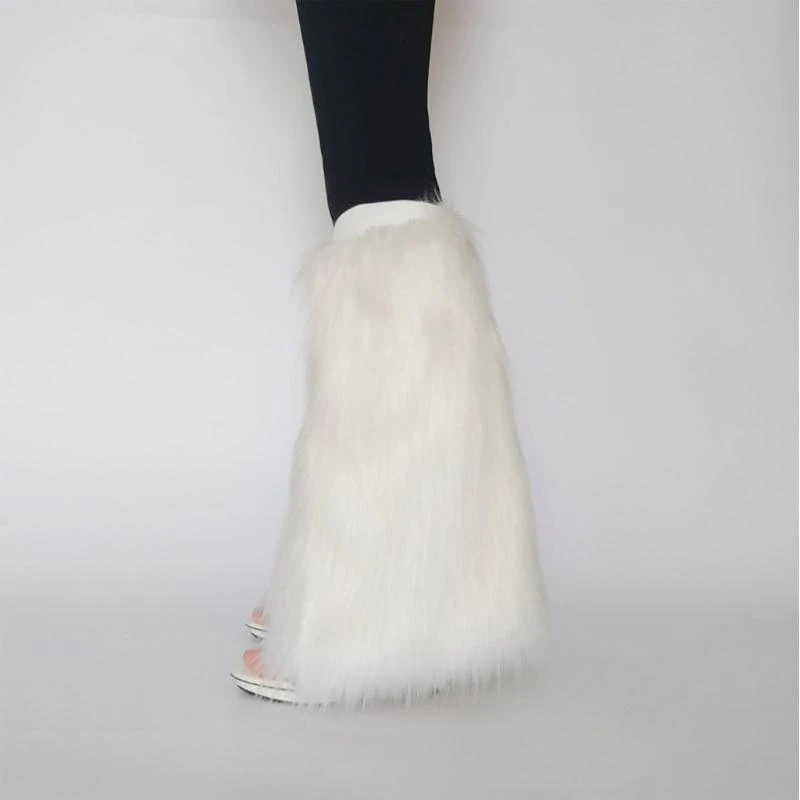 فراء صناعي جهاز تدفئة الساق، شتاء دافئ ناعم غامض لتدفئة الساق قطيفة أكمام طويلة للأحذية أغطية للأحذية الكرنفالات أزياء تنكرية #3