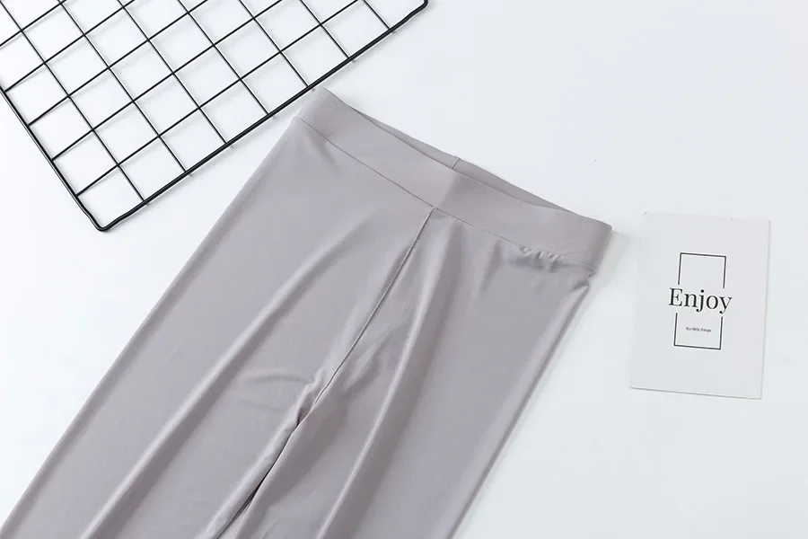 Summer Ice Silk Leggings Women Nylon Thin Style Leggings High Waist Stretchy Pencil Pants Sports Casul Big Size Leggings