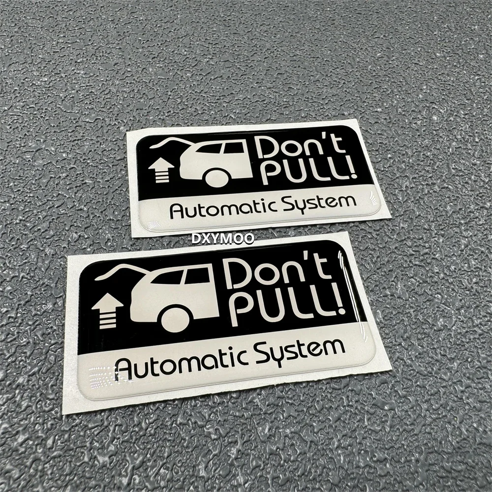 3D Crystal Soft Glue Sticker Automatic System Do Not Pull Decal Warning Auto Trcuk Door Applique 2pcs