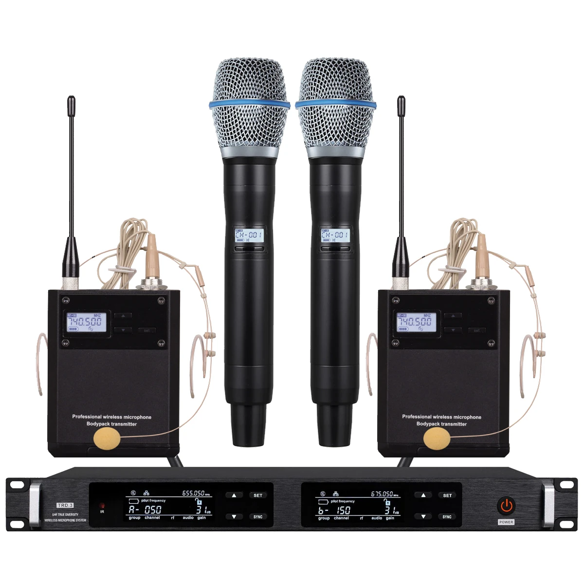 ULXD4D/KSM9 Dual Channel Wireless Microphone System Stage Performance AD4D/KSM8/Beta87 Headset Lavalier Condensor Mic