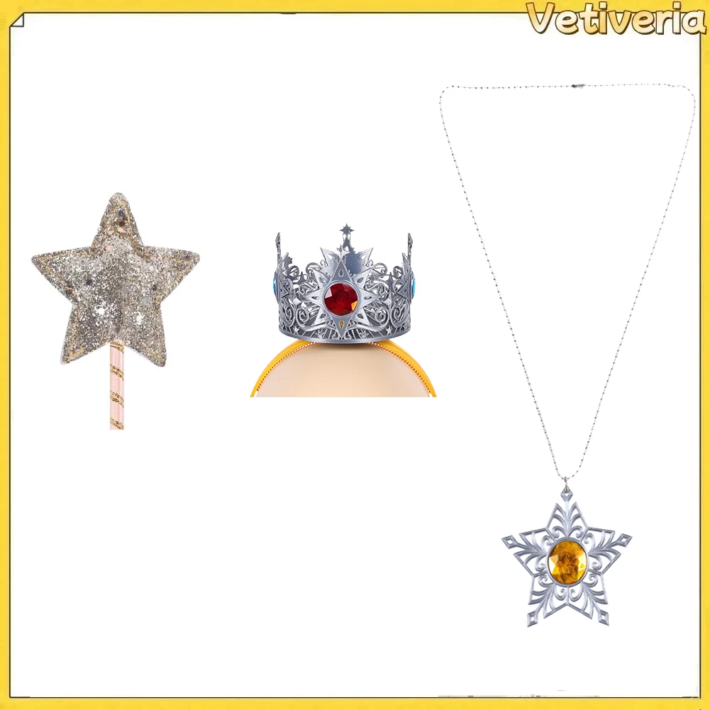 

Волшебная палочка Розалины, корона принцессы, повязка на голову, шляпа, украшение для головы, ожерелье со снежинками, карнавальный женский костюм для косплея, пластиковые аксессуары