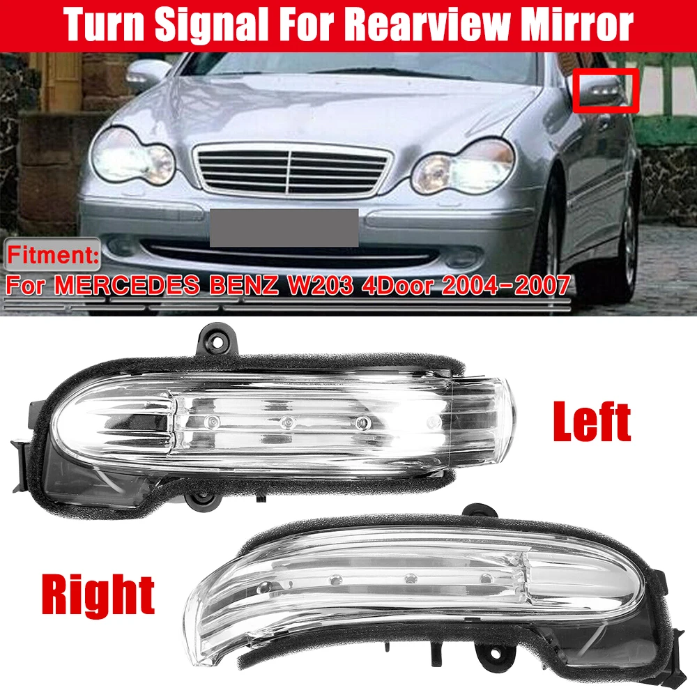 LED Mirror Side Indicator Right+Left For M-ercedes C Class W203 2004-2007 Year