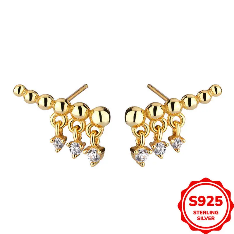 

Fashionable and Exquisite Authentic S925 Silver Beads Geometric Women's Earrings
