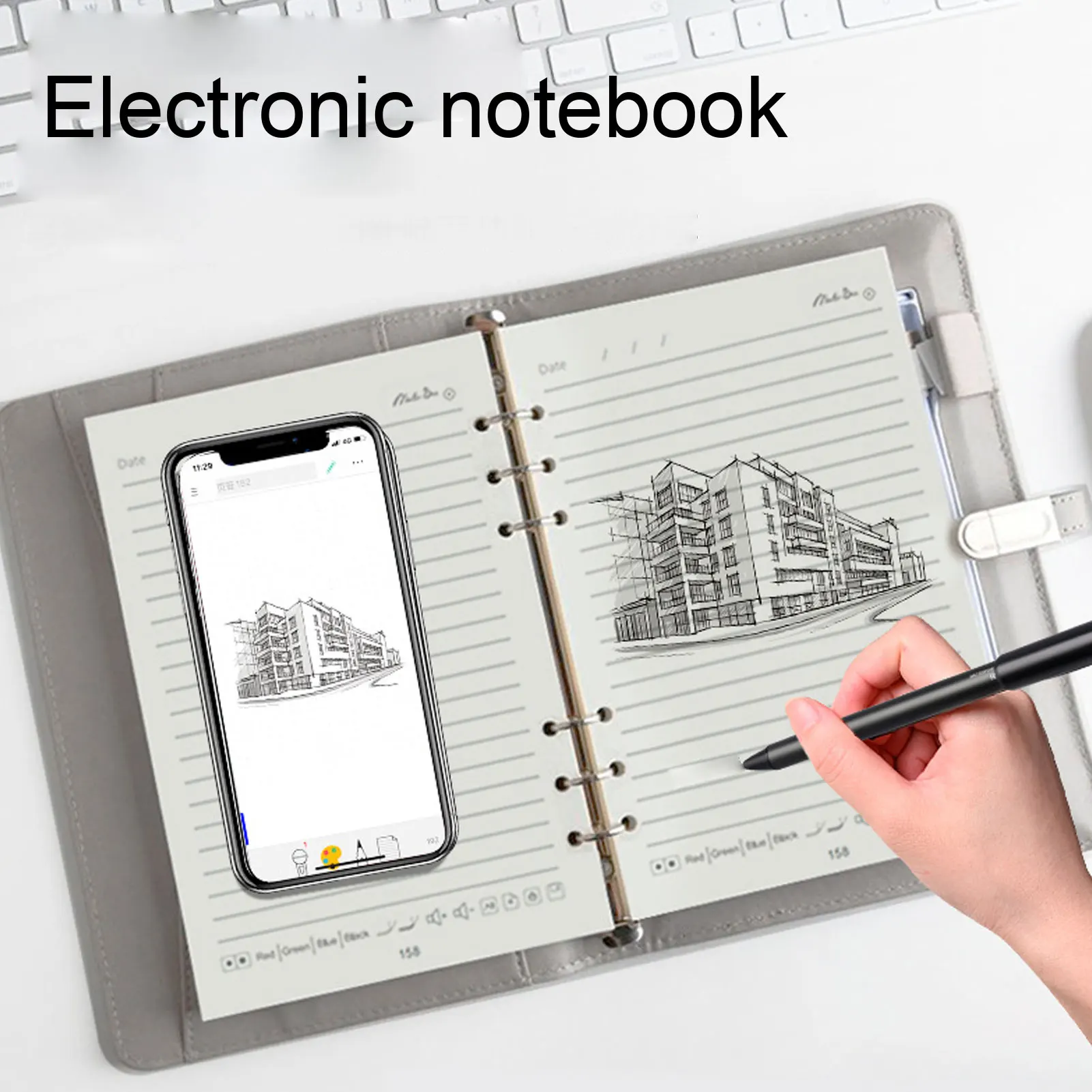 juego-de-cuaderno-con-boligrafo-inteligente-digital-electronico-sincronizacion-en-tiempo-real-para-digitalizar-convertir-en-almacenamiento-de-texto-compartir-notas-de-papel-inteligentes