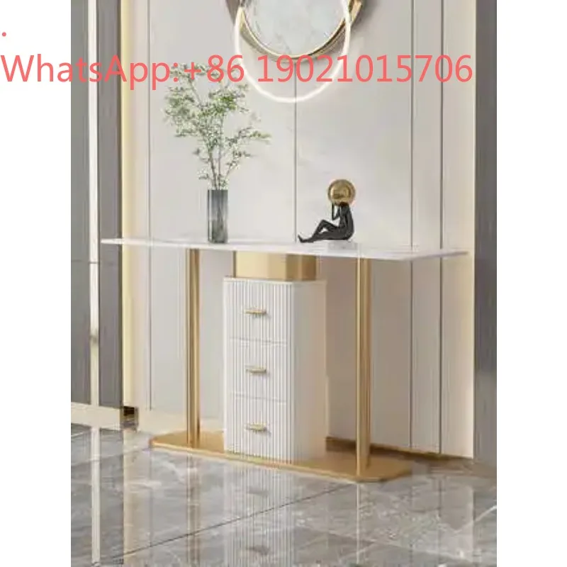 CL  and modern entrance hall entry strip case against the wall rock slab entrance table decoration