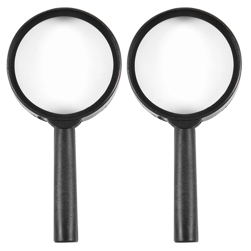 2X Handheld Black Plastic Frame 40Mm Lens 3X Magnifier Magnifying