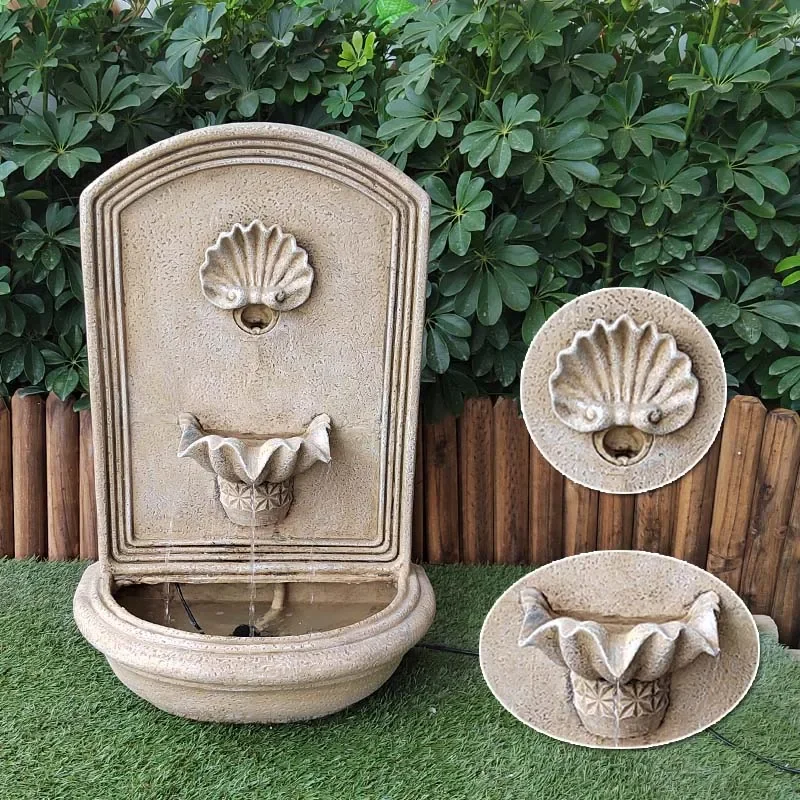 for hot sale Decorative stone hanging modern garden outdoor indoor lion head decor water wall fountains