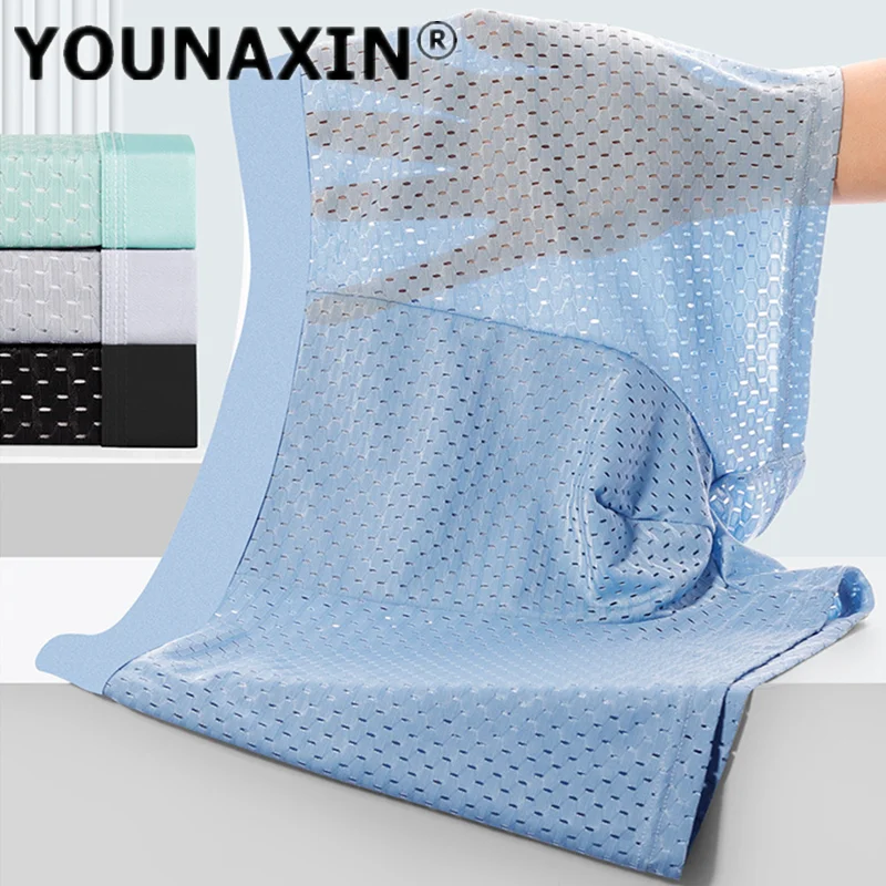 

YOUNAIXIN 6- шт. Мужское нижнее белье большого размера из ледяного шелка с дышащей сеткой для мальчиков, большие шорты Homme Undies L XL 2XL 3XL 4XL 5XL