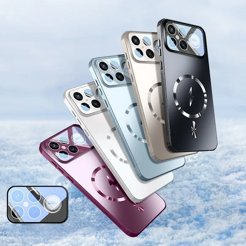 

Чехол для телефона POCO F8 Ultra F8 Pro Magsafe с беспроводной зарядкой и адсорбцией для Redmi K90 Pro Max, защитная пленка для объектива, задняя крышка