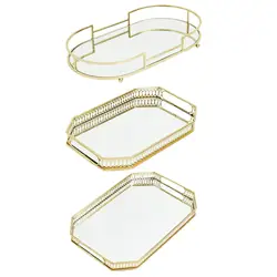 Luxury Cosmetics Jewelry Tray Decorative Tray Gift Decorative Vanity Tray for Countertop Dressing Table Bedroom Coffee Bathroom