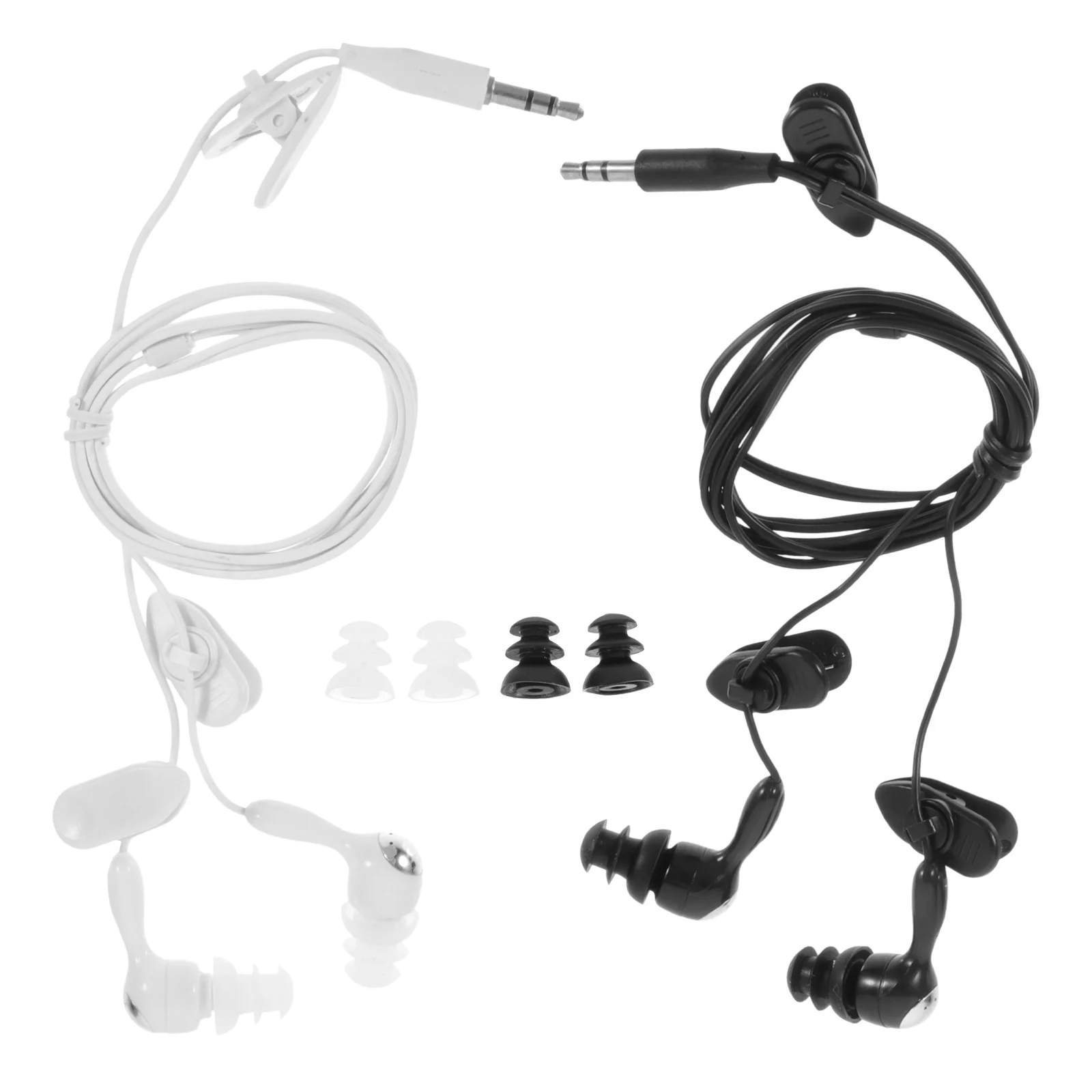 

2 Pcs In-ear Swimming Diving Headphones Noise Canceling Cancelling Wired Earbuds Plastic Surfing Earphone