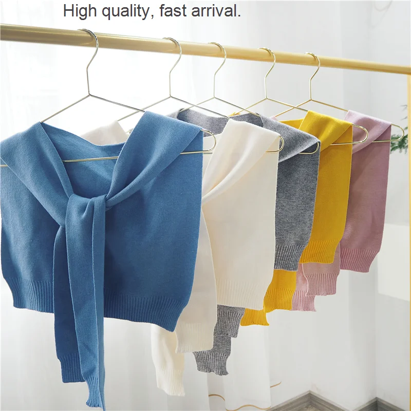 

Style Wool Korean Knitted Knotted Shawl Autumn Outerwear Scarf Fake Collar Shoulder-Matching Summer Air-Conditioned Room