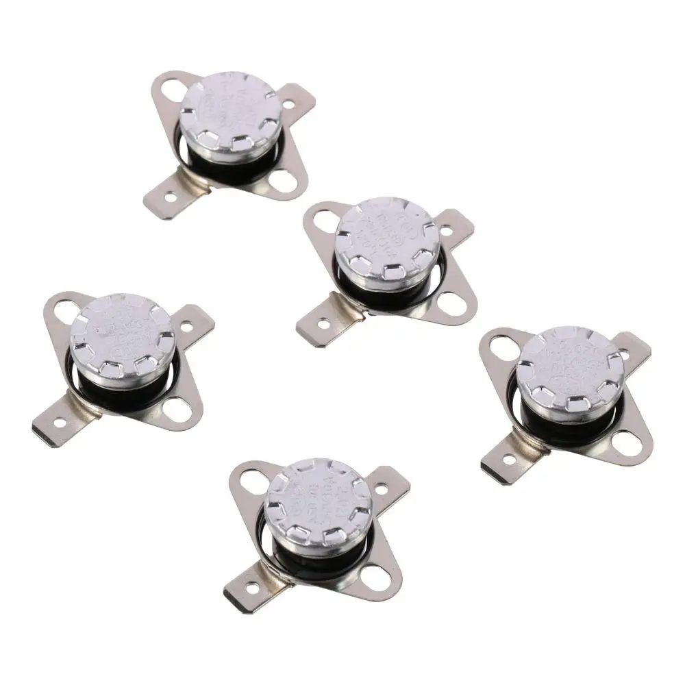 5pcs Durable KSD301 Temperature Switch N.C Adjust Snap Disc Thermostat 120°C/248°F Normally Closed Temperature Controller