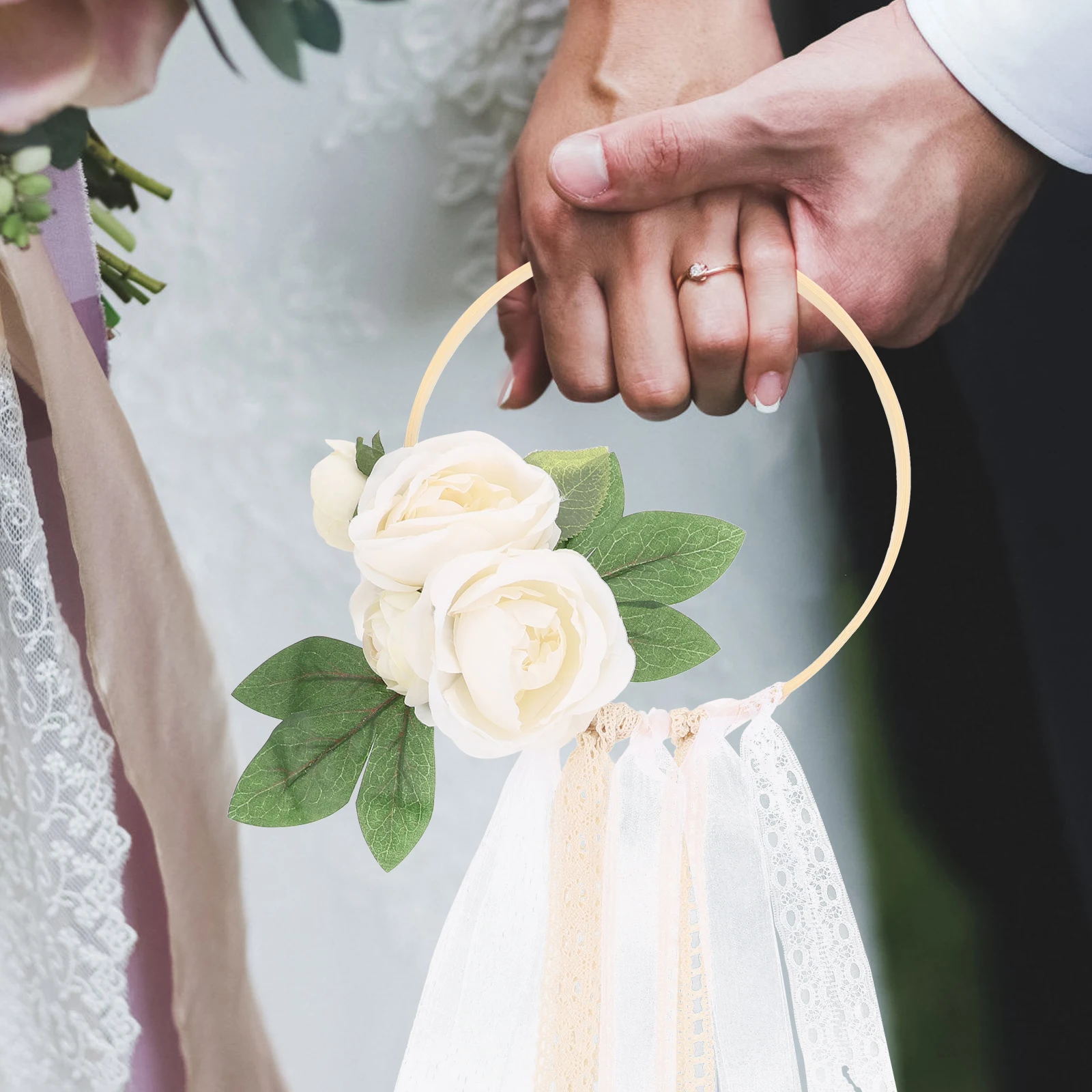 

Artificial Wedding Elegant Plastic Bridal Bride Bridesmaid H Flowers Decor Bridal Bouquets Hoop Valentine Party