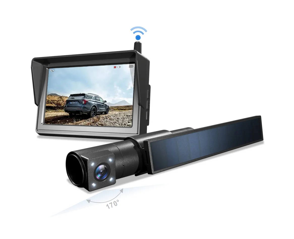 New Design 2.4G 720P Wireless Solar Powered EU AUS License Plate Car Rearview Camera for Car Reversing Aid