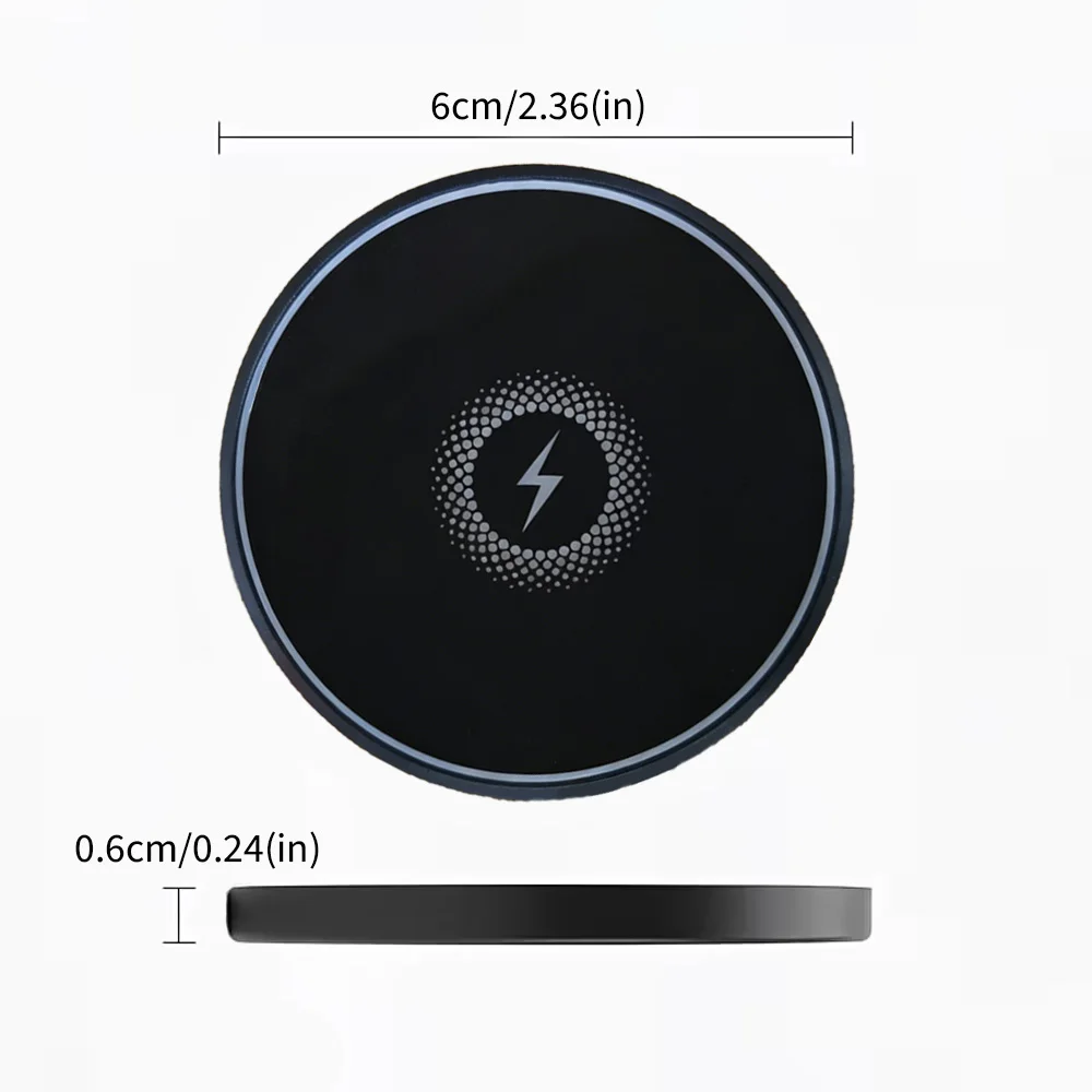 6cm Circular Mirror Pattern Wireless Charger Fast Portable Inductive Charging Pad, Compatible with IPhone17-12 and Samsung S26-2