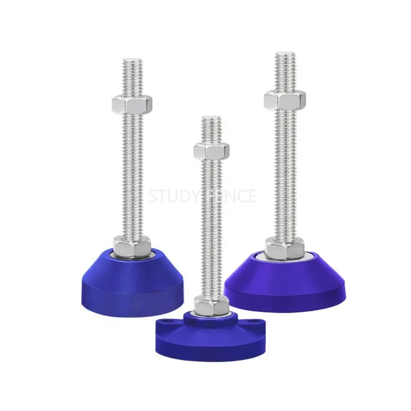 2PCS 304 Stainless Steel Nylon Foot Pad, Fixed Support Feet Adjustable Foot Pad, M6 Thread, Household Hardware Accessories