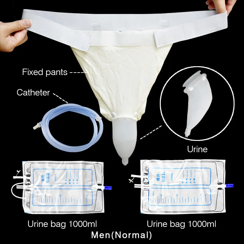 High Quality Male Female Old Soft Silicone Urine Collector Hemiplegia Breathable Urinary Incontinence Disabled Urine Bag 1000ml