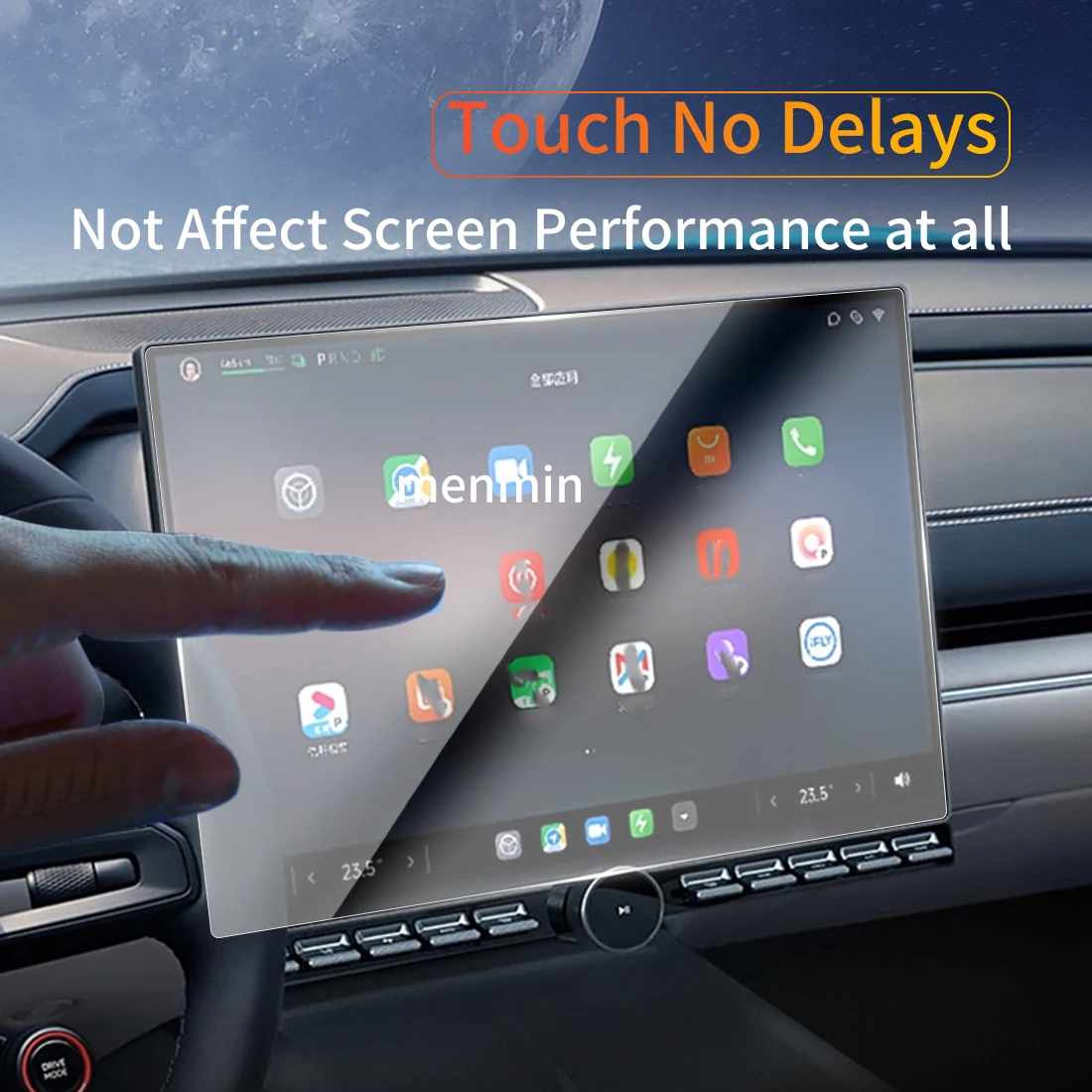ملصقات السيارات داش Carplay مرآة واقي للشاشة عرض الزجاج المقسى طبقة رقيقة واقية اكسسوارات السيارات ل 24 XIOAMI SU7
