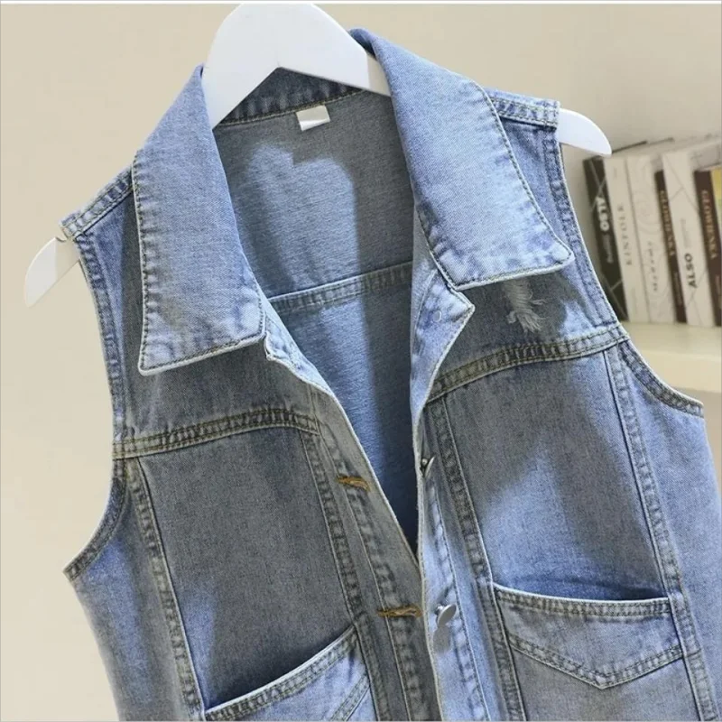 Women's Denim Vest 2026 New Spring And Autumn Elegant Comfortable Ladies Coat Casual Sleeveless Female Cowboy Top