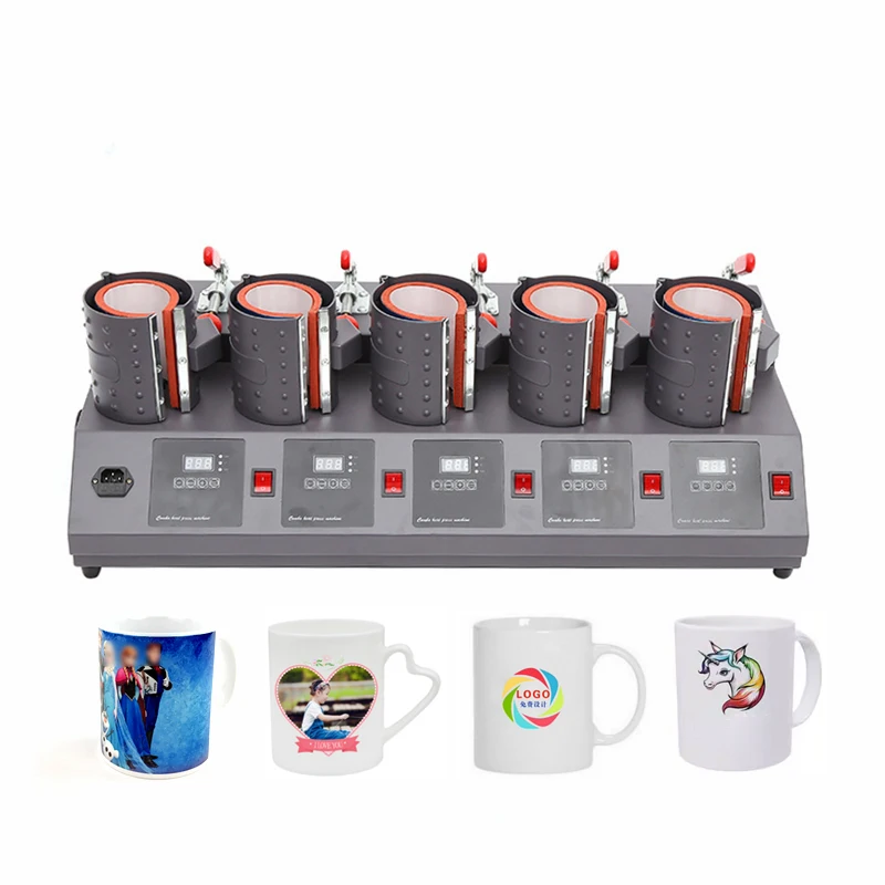 Automatic Five Station Heat Transfer Machine Baking Cup Mug Mini Press Machine Heat Transfer Machine With Volume Production