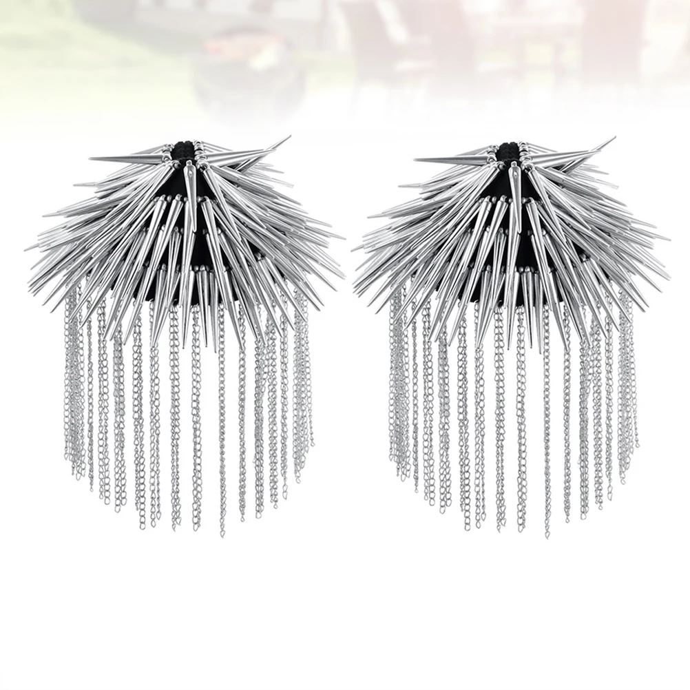 

Rivet Shoulder Board Tassel Epaulets Costume Decor Alloy Material Fashion Accessory Vintage Prince Clothing Pin Jewelry Shoulder