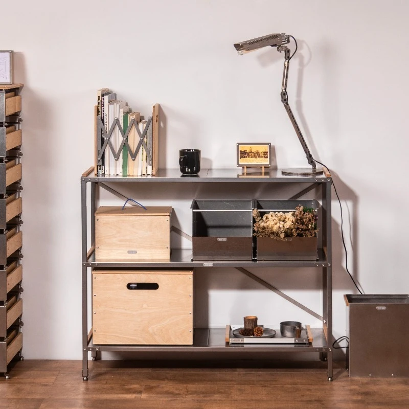 Multi-layer metal simple load-bearing cave board storage rack