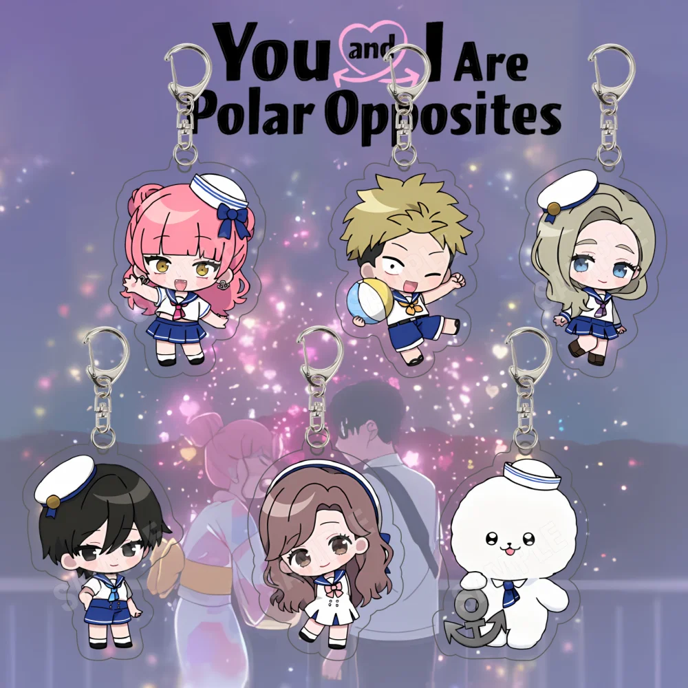 You and I Are Polar Opposites 6CM Acrylic Keychain Azuma Taira Honda Cute Sailor Chibi Pendant Anime Fans Collectible Charm