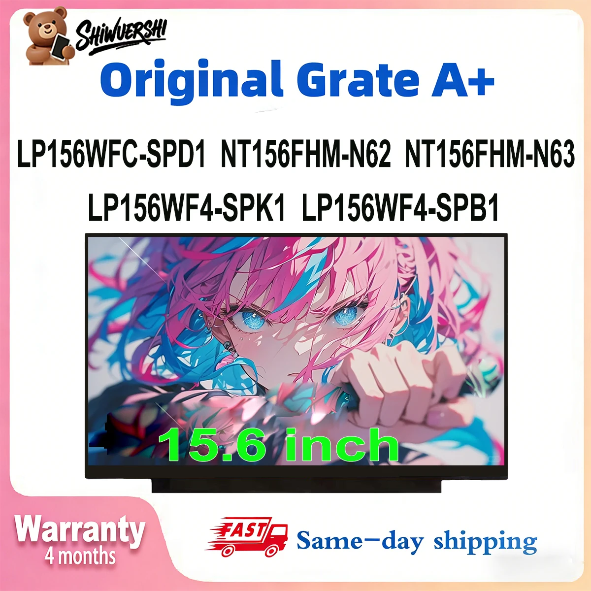 

15.6" Wholesale Laptop Lcd Screen Monitor Panel Slim LP156WFC SPD1 NT156FHM N62 NT156FHM N63 LP156WF4 SPK1 LP156WF4 SPB1