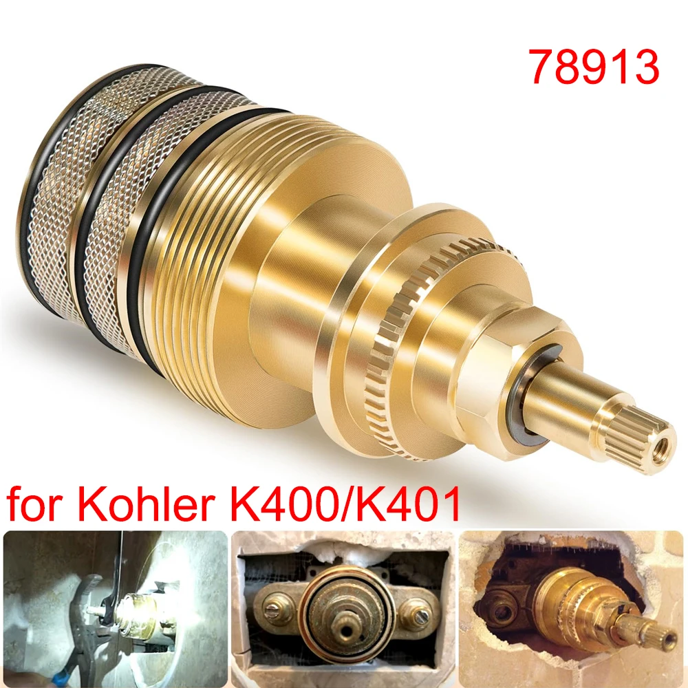 78913 Thermostatic Water Valve, 3/4’’ Valve High Flow Rate Cartridge Compatible with Kohler K400/K401 Interior Accessories Part