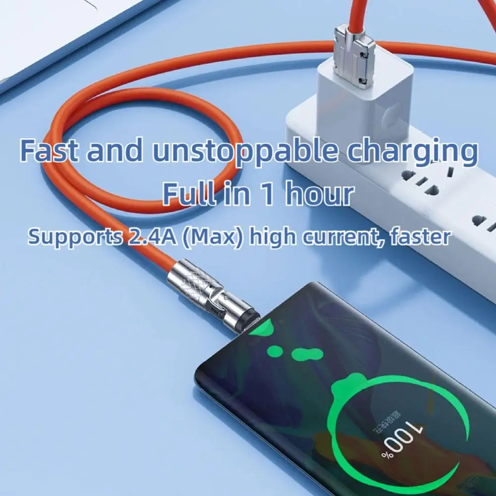 30W Fast Charge USB Type C Cable 540 Degree Rotation Elbow Cable For Game For Xiaomi Honor Phone Charge Data Cord