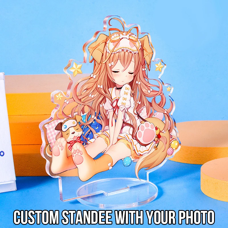 Aangepaste Figuur Standee Clear Acryl Stand Cartoon Design Anime Game Charme Gepersonaliseerde Bureau Versieren Model Sleutelhanger Cadeau Voor Fan