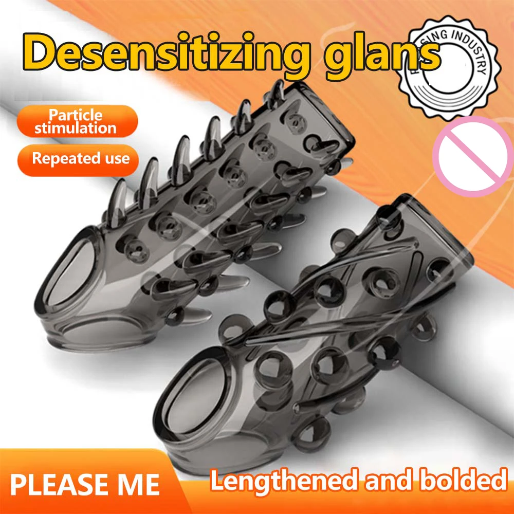 2 قطعة كم القضيب سيليكون خواتم الديك القضيب موسع الانتصاب أقوى المكبر مقاس محسن الجنس لعب الكبار للرجال الأزواج #3