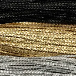5meter 4/6/7mm Black/gold/silver Flat Braided PU Leather Bracelet Findings Jewelry Cord String Rope DIY Necklace Bracelet Making