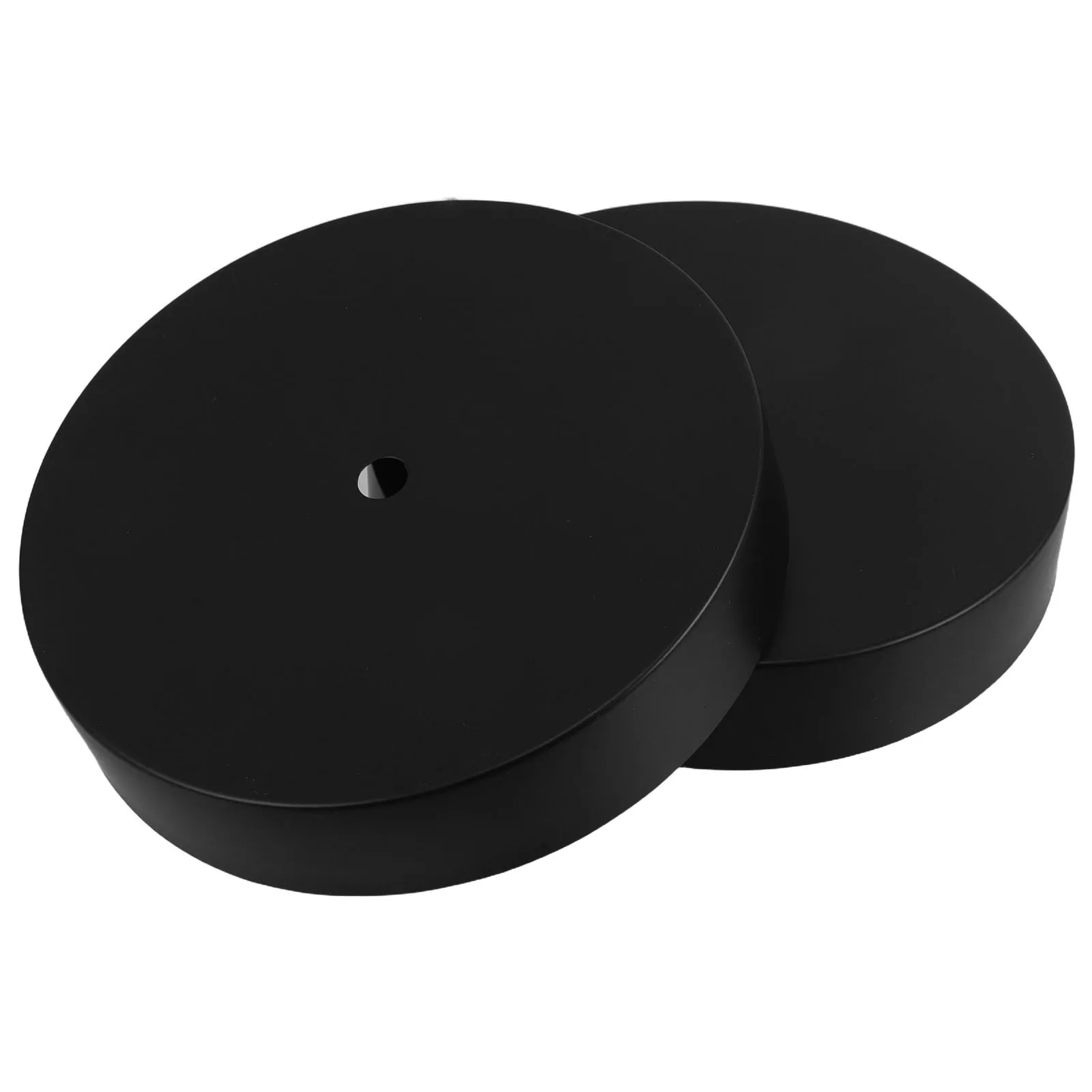 

2Pcs Black Iron Round Lamp Base Heavy Weighted Stable Anti Slip Solid Support for Table Floor Lamp DIY Lighting