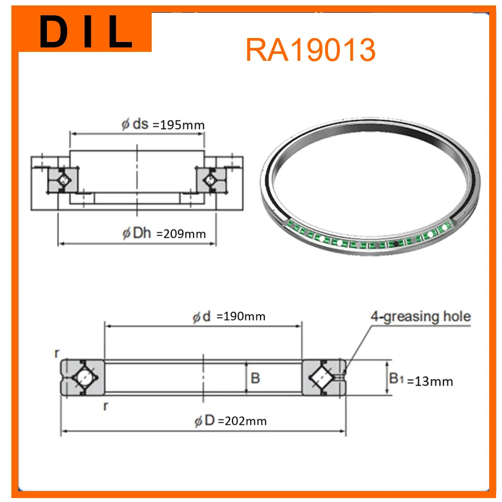 DIL Germany Cross-roller Ring RA19013 RA19013UU RA19013UUC0 RA19013UUCC0 Separable Outer Ring Type to replace THK IKO bearing