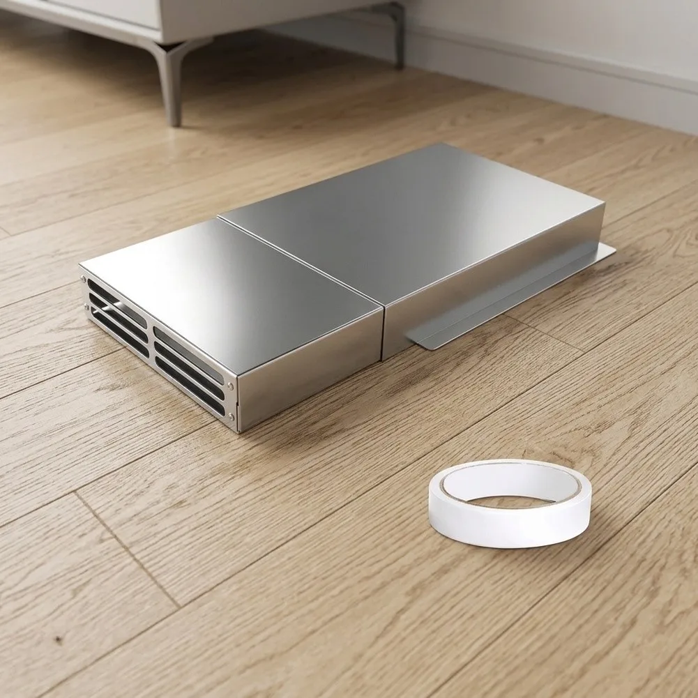 Adjustable Aluminum Vent Extender 31x24x6cm Silver Airflow Deflector For Under Furniture Floor Register HVAC Duct Redirector
